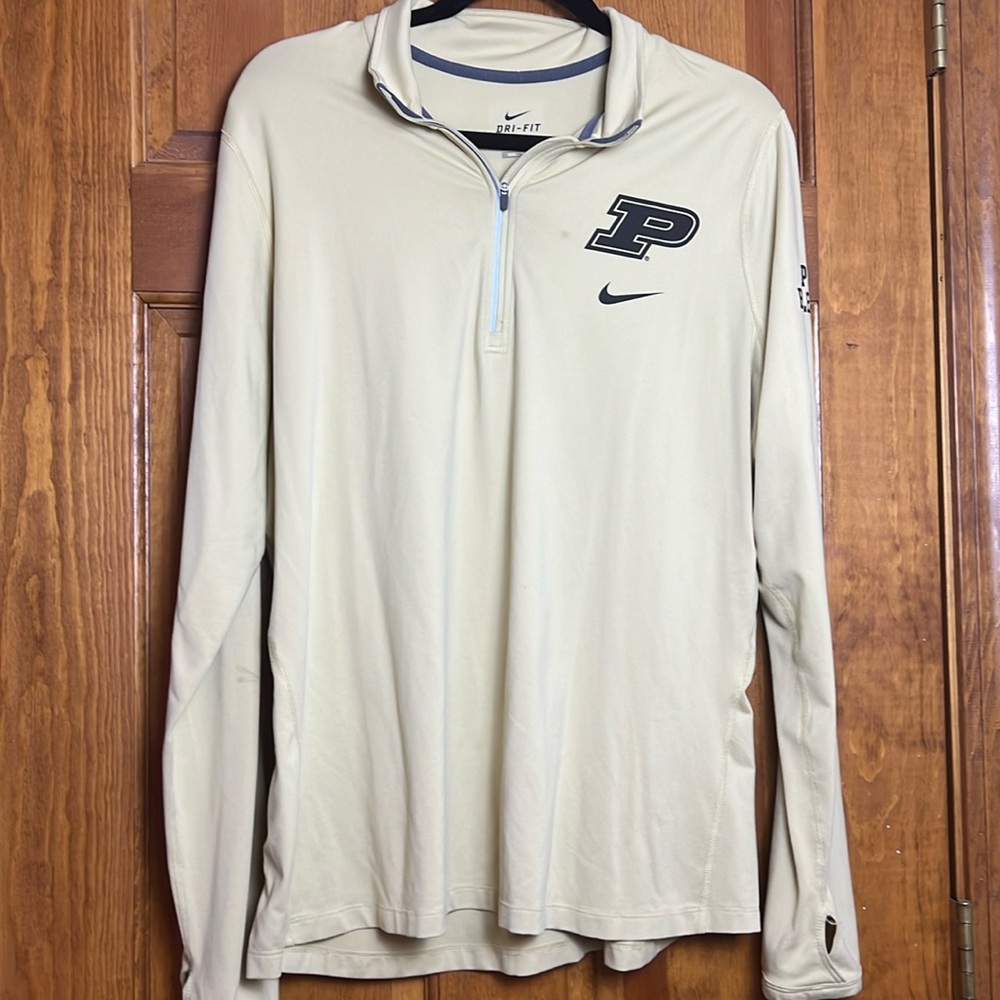 Women's Size XXL Soft Yellow Purdue Boilermakers Nike Dri-Fit Quarter-Zip